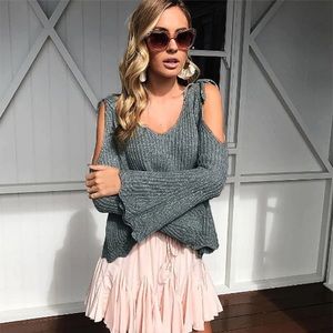 ASOS Of the shoulder sweater in grey